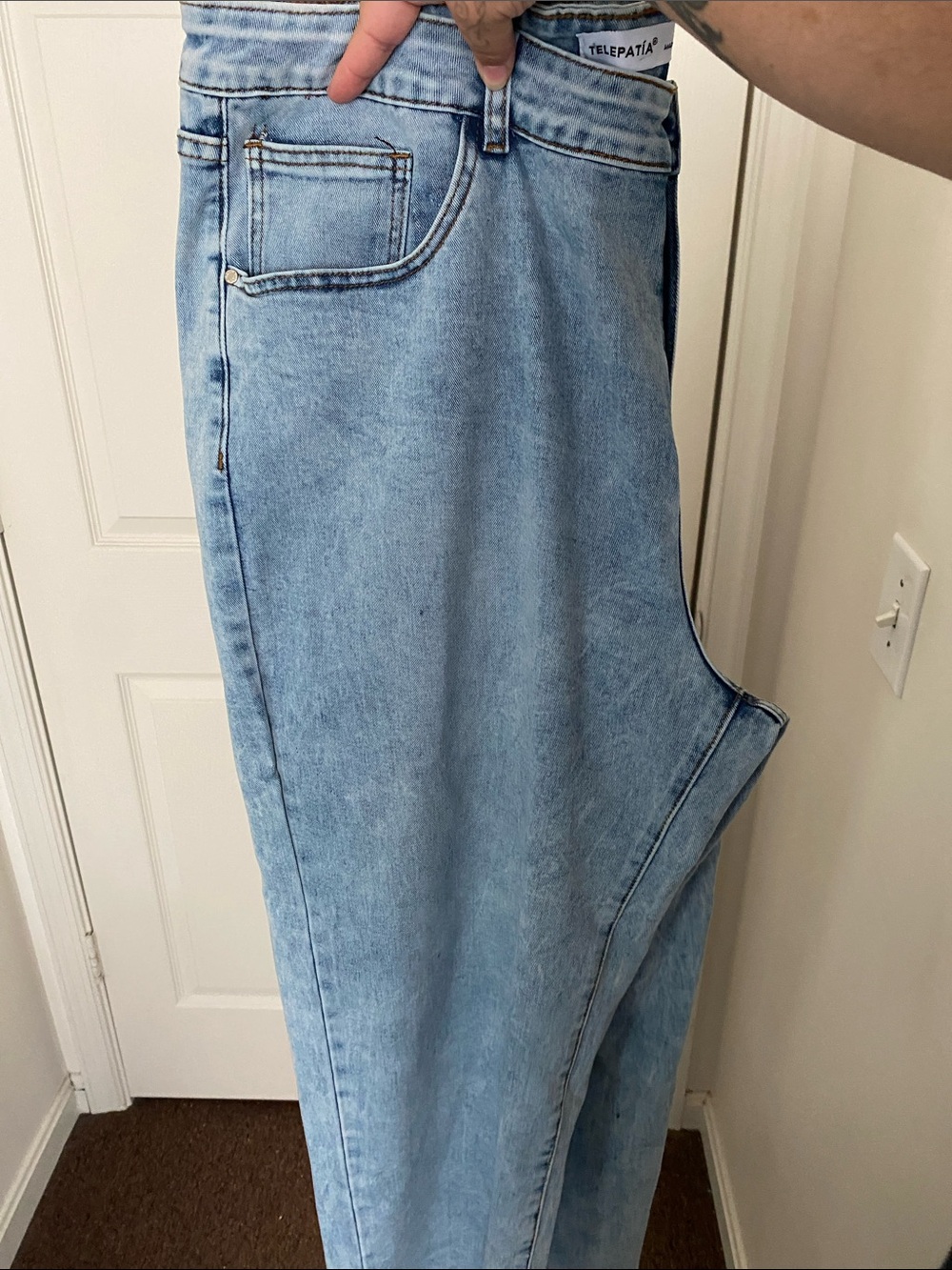 Light Blue High-Rise Wide Leg Jeans
